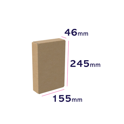 karton z samoprzylepnym zamknięciem 155 x 46 x 245 mm - wymiary