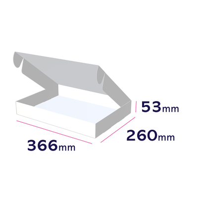 karton fasonowy z samoprzylepnym zamknięciem 350 x 250 x 50 mm - wymiary zewnętrzne