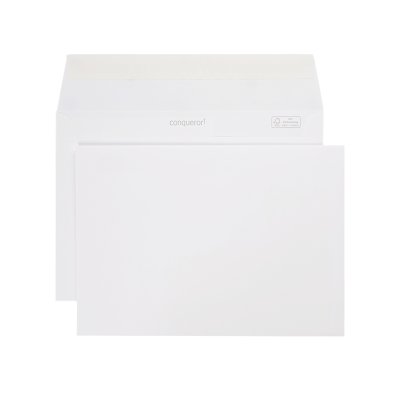 Koperta Conqueror Wove, diamond white, 120 g/m², 162x229 mm, C5, zamykana po długim boku