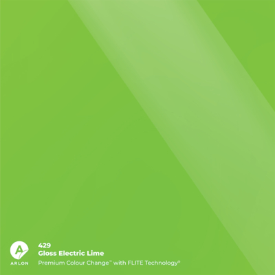 Folia samochodowa Arlon PCC, 429 Gloss Electric Lime, błysk, 1524 mm x 25 m
