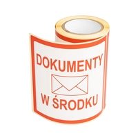 etykiety samoprzylepne - dokumenty w środku