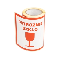 etykiety samoprzylepne - ostrożnie szkło