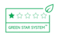Produkt o ocenie 1 gwiazdki "systemu opakowań Green Star" oznacza, że jest w całości wykonany z materiałów przetworzonych (PIR+PCR) lub odnawialnych w ilości od 25% do 49%, jest zgodny z rozporządzeniem REACH, ale nie jest technicznie nadający się do recyklingu.