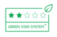 Produkt o ocenie 2 gwiazdek "systemu opakowań Green Star" oznacza, że jest w całości wykonany z materiałów przetworzonych (PIR+PCR) lub odnawialnych w ilości od 50% do 99%, jest zgodny z rozporządzeniem REACH, ale nie jest technicznie nadający się do recyklingu.