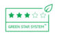 Produkt o ocenie 3 gwiazdek "systemu opakowań Green Star" oznacza, że może być w całości wykonany z materiałów przetworzonych (PIR+PCR) lub odnawialnych w ilości do 49%, jest technicznie nadający się do recyklingu i zgodny z rozporządzeniem REACH.